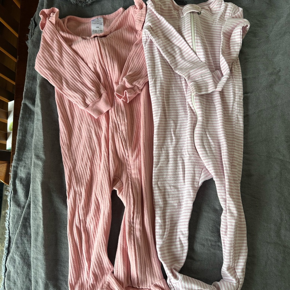 Baby girl pink pajamas bundle